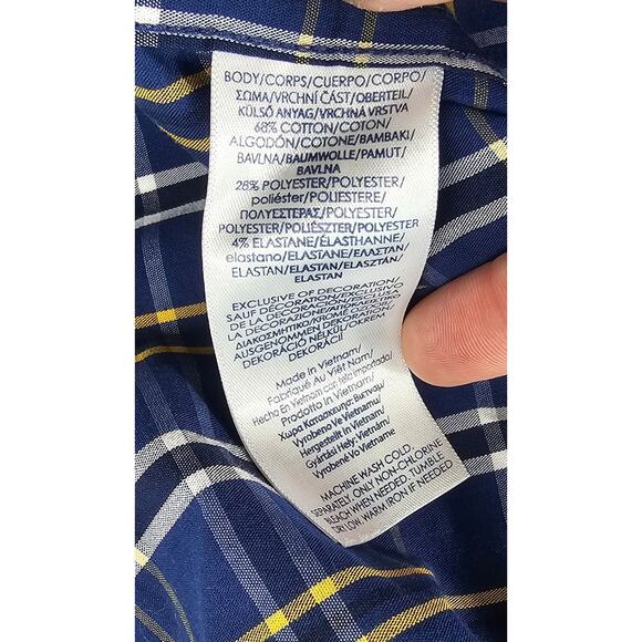 NWT 2XLT 2XL TALL Chaps Easy Care no iron long sleeve plaid button up casual - Picture 4 of 7